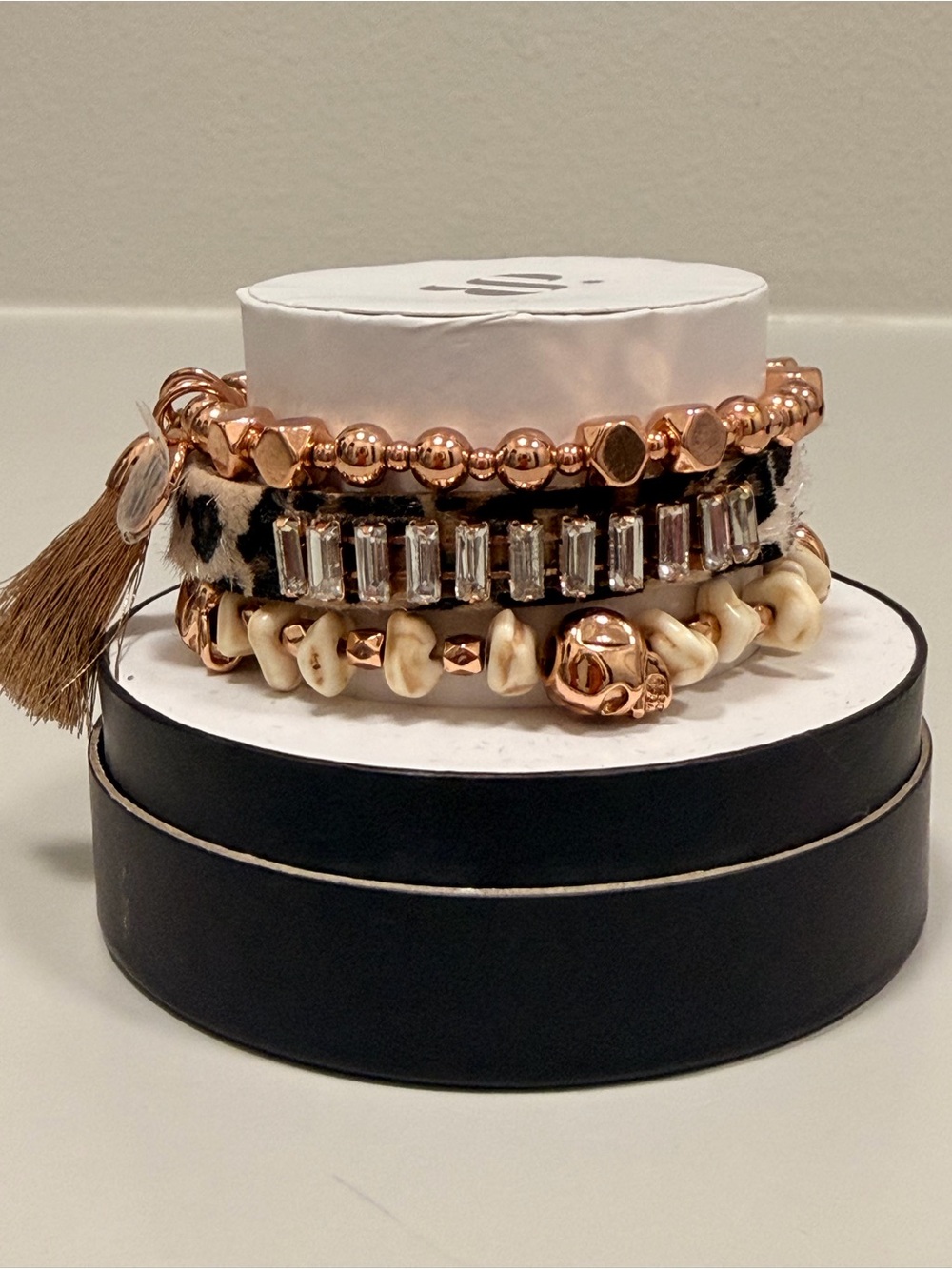 Bomb Party NWT! Rose Gold and Ivory Stack - “Tribal Glam”